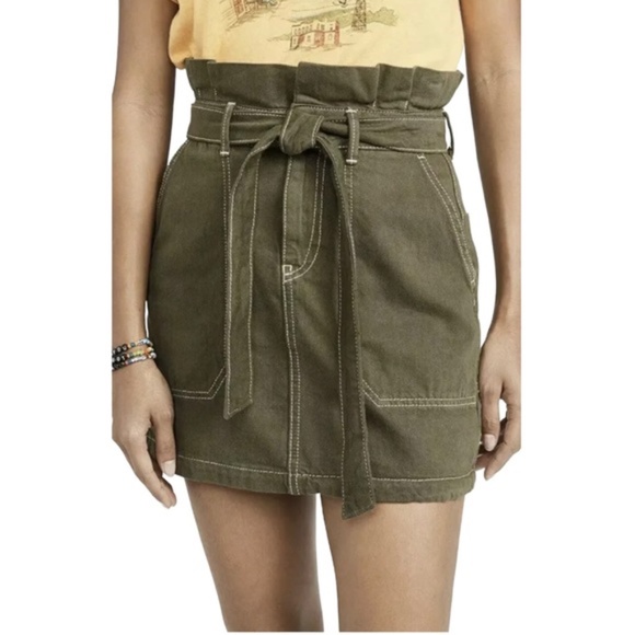 FREE PEOPLE Splendor In The Grass Paperbag Waist Skirt 2 - Picture 1 of 6